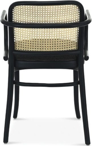 Nr. 811 Gestellstuhl mit Rattanlehne - Optionale Farbe des Gestells und der Polsterung