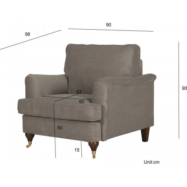 Howard Watford Deluxe Sessel - Hellbrauner Cord Howard Watford Deluxe Sessel - Hellbrauner Cord