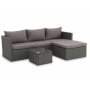 Miami Outdoor-Gruppensofa mit Tisch - Graues synthetisches Rattan