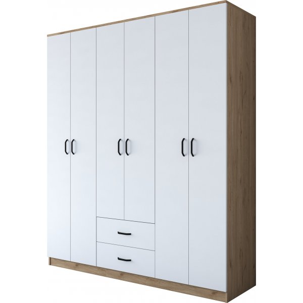 Baden Kleiderschrank 13 - Nussbaum/weiß Baden Kleiderschrank 13 - Nussbaum/weiß