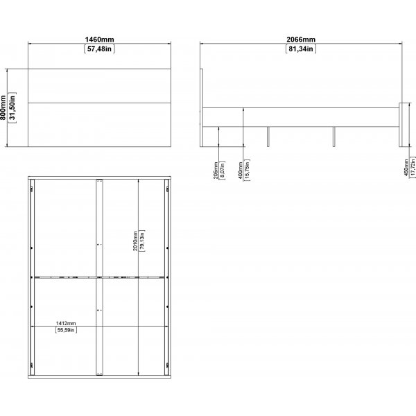 Bett Naia 140 x 200 cm - Weiß Bett Naia 140 x 200 cm - Weiß