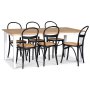 Lebensmittelgruppe Fr; Esstisch 180x90 cm - Wei / Eiche gelt mit 6 Danderyd No.16 Sthlen Schwarz