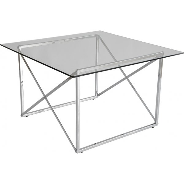 Kreuz Couchtisch 75x75cm - Chrom