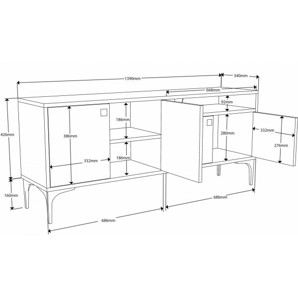 Artemis TV-Stnder - Walnuss/Anthrazit