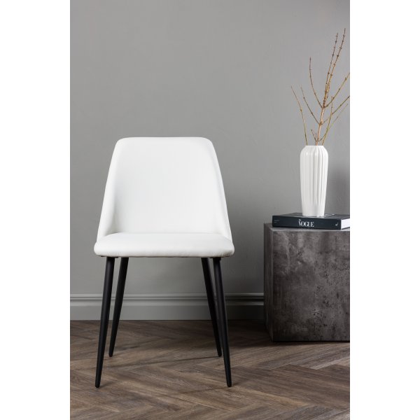 Nachttischstuhl - Weies PU