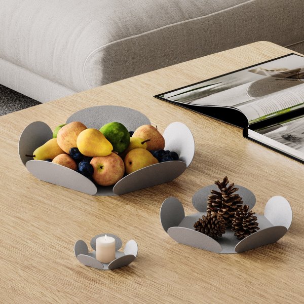 Dekorative Schale Rodos - Hellgrau Dekorative Schale Rodos - Hellgrau