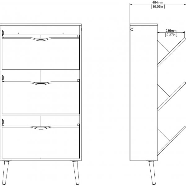 Schuhschrank Oslo - Weiß/Eiche Schuhschrank Oslo - Weiß/Eiche