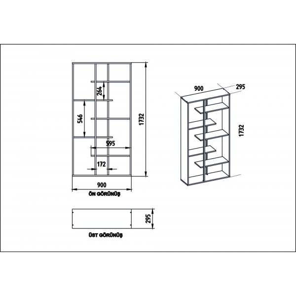 Bcherregal Presto - Nussbaum/schwarz