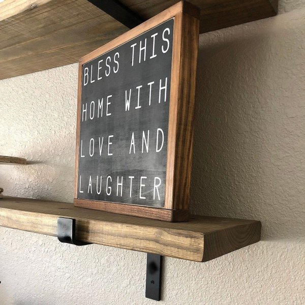 Lamba Wandregal 6 - Schwarz/Walnuss