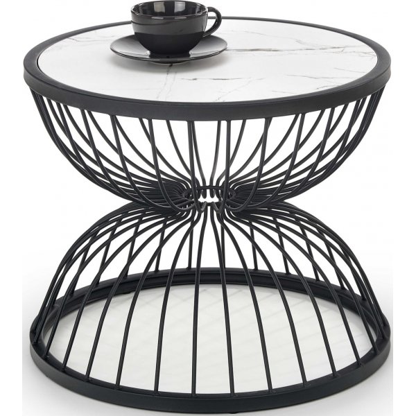 Rudyard Couchtisch Ø50 cm - Weiß/Schwarz Rudyard Couchtisch Ø50 cm - Weiß/Schwarz