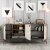 Nappa-Sideboard - Weier Marmor/Walnuss