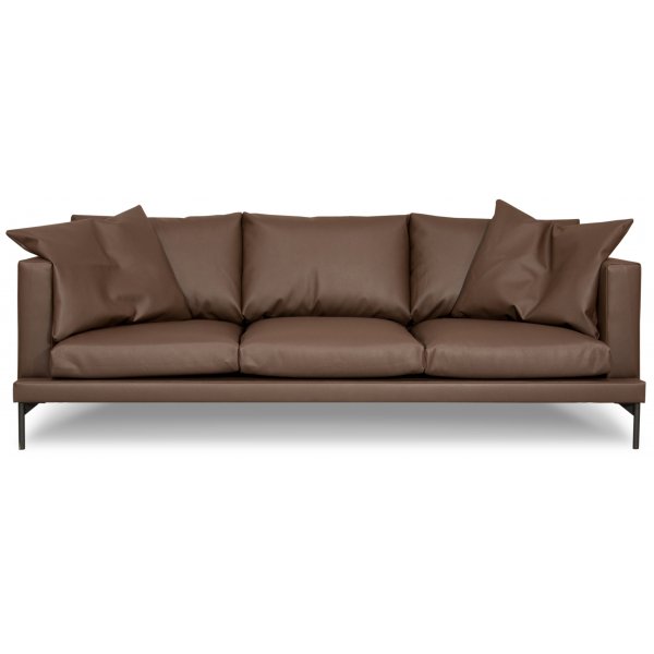 York 4-Sitzer-Sofa aus braunem Leder - Schokolade (recyceltes Leder)