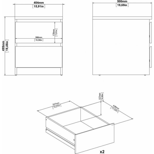 Naia Nachttisch 2 - Hickory