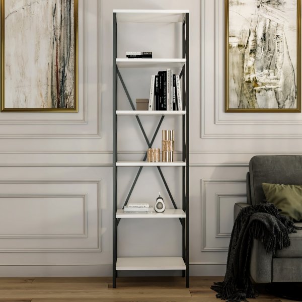 Catal Bcherregal - Wei/Schwarz