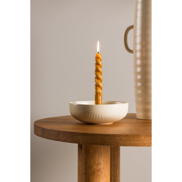 Posh Kerzenständer 18 x 6 cm - Beige/Schwarz Posh Kerzenständer 18 x 6 cm - Beige/Schwarz