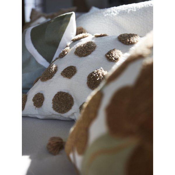 Pom-Kissenbezug 45 x 45 cm - Mocca