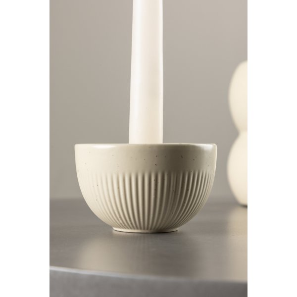 Posh Kerzenständer 9 x 6 cm - Beige/Schwarz Posh Kerzenständer 9 x 6 cm - Beige/Schwarz