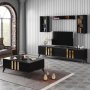 Zlato Couchtisch 90 x 60 cm - Anthrazit/Schwarz/Gold