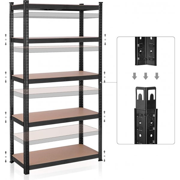 Galore Regal 200 cm - Schwarz/Beige