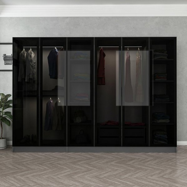 Cavolo Kleiderschrank 270 cm, Variante A - Anthrazit