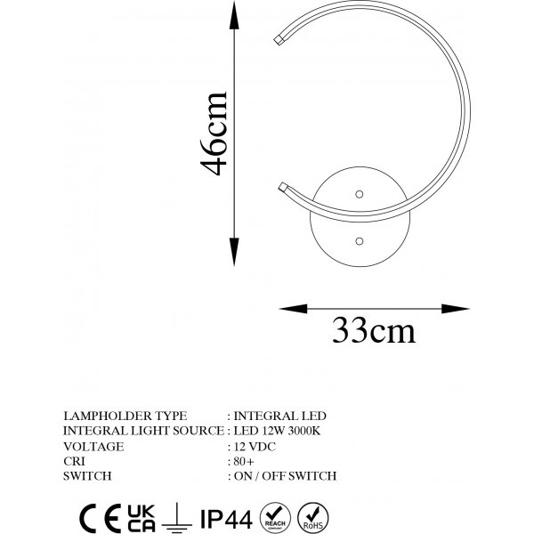 Luno Wandleuchte - Schwarz