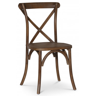 Pariser Vintage-Stuhl mit Kreuz - Vintage braun