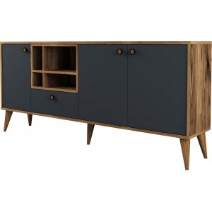 Nappa-Sideboard - Anthrazit/Walnuss