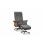 Relaxsessel mit Fuhocker in echtem Schaffell Eiche/Graphitgrau - Ulla + Mbelfe