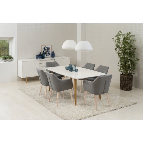 Sessel Nora - Grau/wei� pigmentierte Eiche