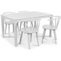 Mellby Essgruppe 140 cm Tisch mit 4 weien Fredrik Pinnstolar mit Rahmen - Wei