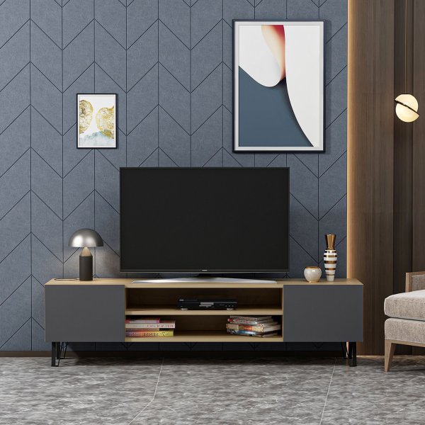 Bloom Medienbank - Eiche/anthrazit