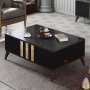 Zlato Couchtisch 90 x 60 cm - Anthrazit/Schwarz/Gold