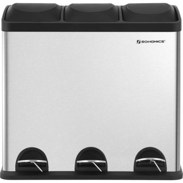 Luan Abfalleimer 54 l - Silber/schwarz Luan Abfalleimer 54 l - Silber/schwarz