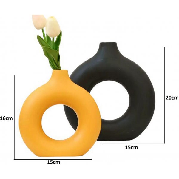 Buco Vase - Schwarz/Orange Buco Vase - Schwarz/Orange
