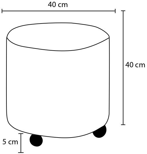 Mario Pouf - Anthrazit/Kupfer Mario Pouf - Anthrazit/Kupfer