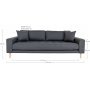Lido 3-Sitzer-Sofa - Dunkelgrau