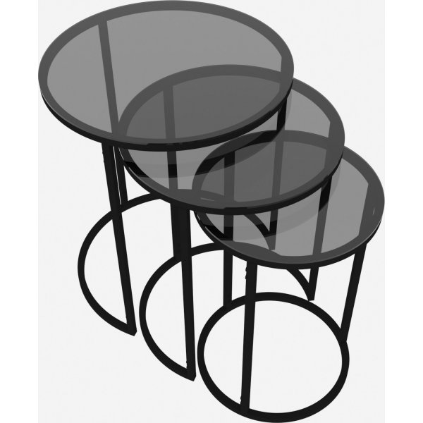 Kyoto Couchtisch 34/42/50 cm - Schwarz