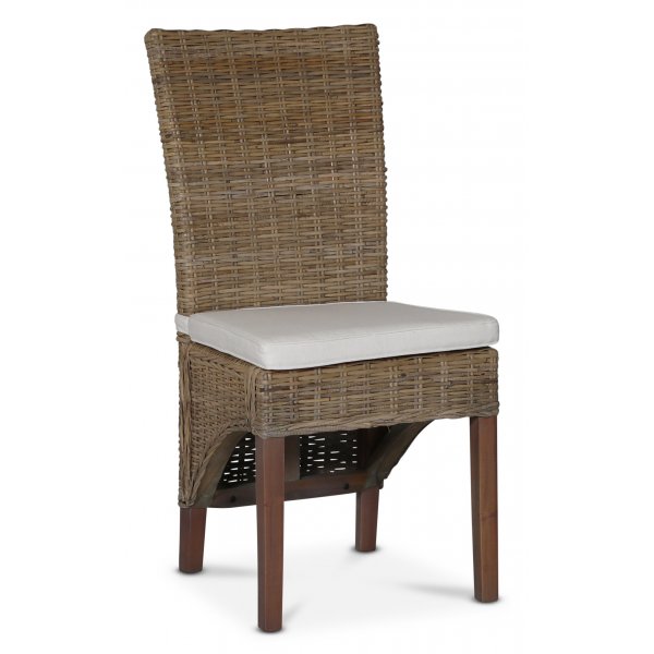 Croco Esszimmerstuhl mit Kissen - Rattan