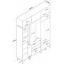 Esa Dielenmbel 180 x 37,5 x 240 cm Variante A - Walnuss/Wei