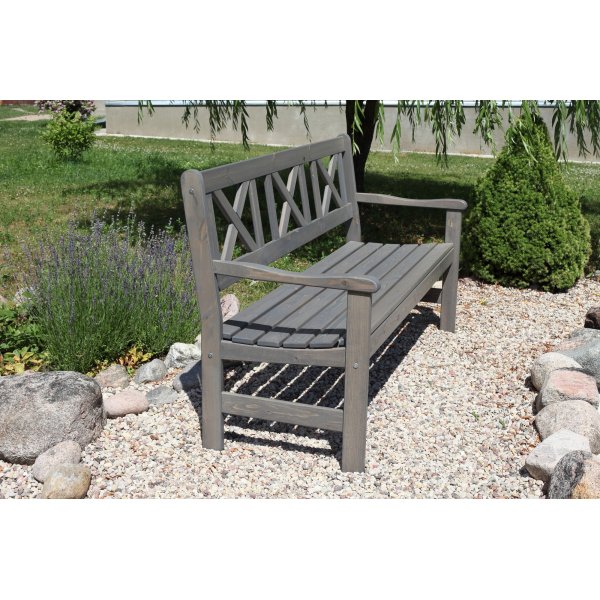 Bollns Gartenbank 3-Sitzer - Grau + Textilreinigung fr Mbel