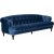 Oxford Deluxe 3-Sitzer-Sofa aus blauem Samt