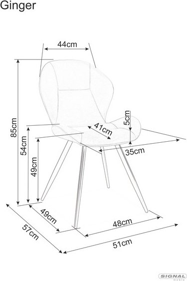 Ginger Esszimmerstuhl - Schwarzer Samt Ginger Esszimmerstuhl - Schwarzer Samt