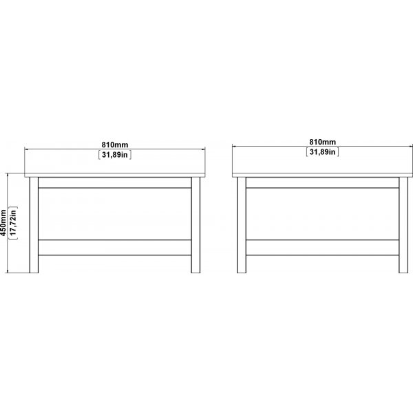 Madrid Couchtisch 81 x 81 cm - Wei