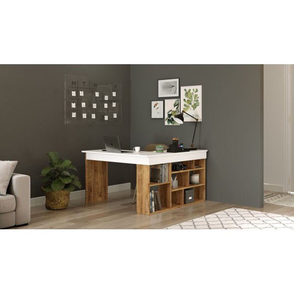 Tywin Eckschreibtisch 129x120 cm - Kiefer/weiß Tywin Eckschreibtisch 129x120 cm - Kiefer/weiß