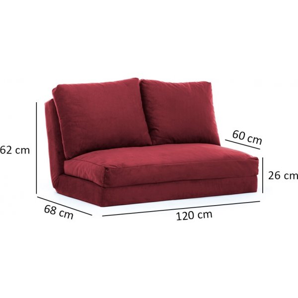 Taida 2-Sitzer Schlafsofa - Rotbraun
