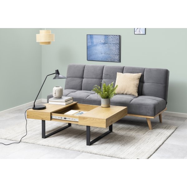 Newhaven Couchtisch 80 x 80 cm - Eiche/schwarz