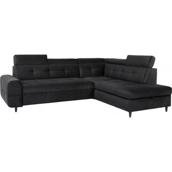 Matras Ecksofa mit offenem Ende rechts - Schwarz