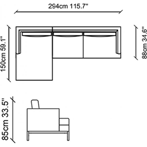 Pearl Diwansofa - Hellgrau