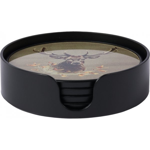 Hdneb Getrnkeuntersetzer mit Hirschmotiv - 4er-Pack