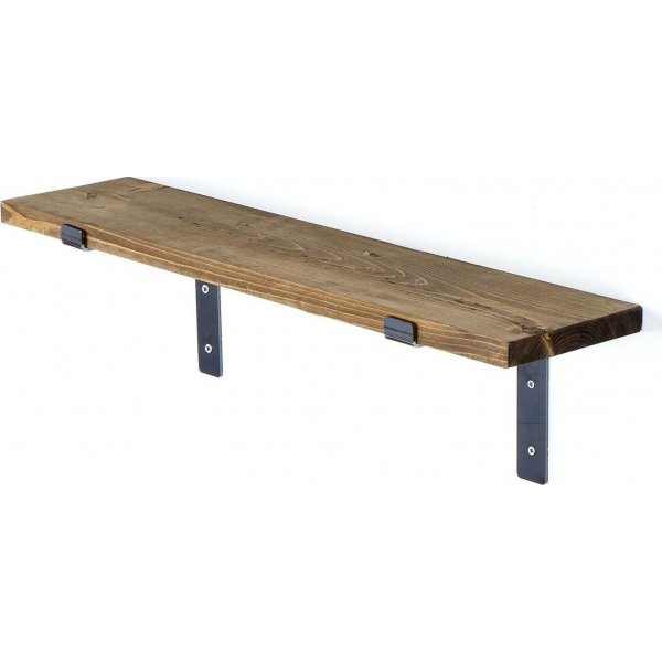 Lamba Wandregal 2 - Schwarz/Walnuss